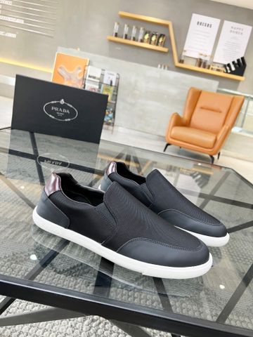 Giày slip on nam PRADA* chất vải phối da bê đẹp SIÊU CẤP