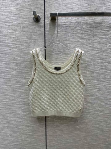 Áo ba lỗ len CHNEL* viền xích vàng đẹp VIP 1:1