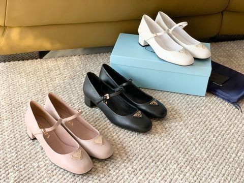 Giày nữ PRADA* gót 3,5cm da bò dáng đẹp VIP 1:1