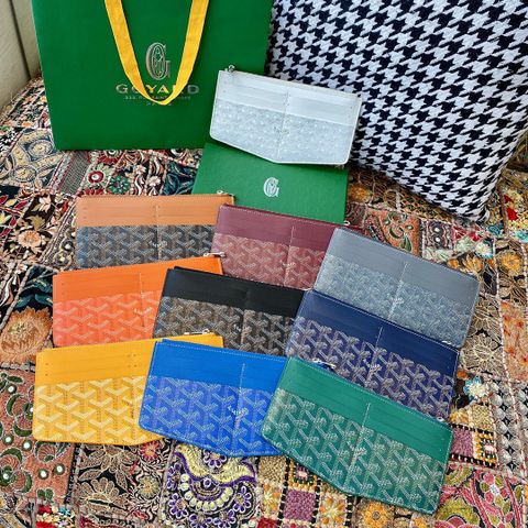 Ví nam nữ Goyard* dáng dài kéo khoá hoạ tiết logo có ngăn đựng tiền và thẻ đẹp nhiều màu VIP 1:1