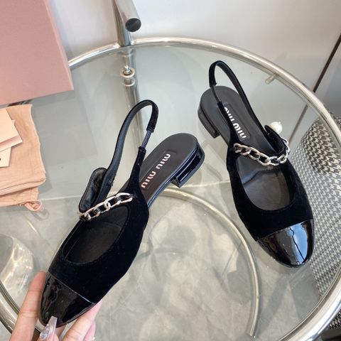 Giày sandal miu* miu* dáng hở gót quai xích bạc đẹp VIP 1:1