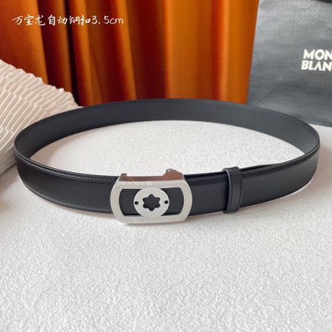 Belt nam Mont* Blanc* da bò khoá mặt bạc cao cấp