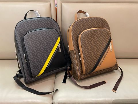 Ba lô nam FENDI* da bò lỳ phối hoạ tiết Logo canvas đẹp