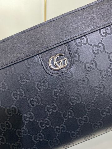 Túi clutch GUCCI* da bò mềm dập nổi hoạ tiết Logo đẹp cao cấp