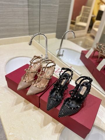 Giày cao gót VALENTINO* cao 10cm lưới đính đá đẹp sang VIP 1:1