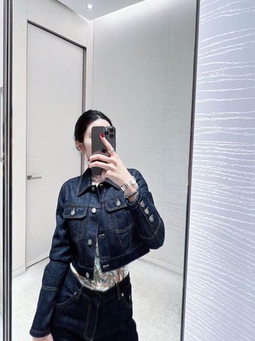 Áo khoác jeans nữ Dior* dáng lửng SIÊU CẤP