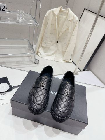 Giày slip on nữ chanel* da cừu trần vân trám đế cói đẹp VIP 1:1