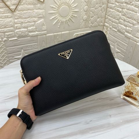 Clutch PRADA* khoá số da bò mềm