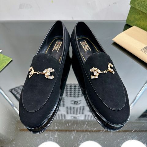 Giày nữ Loafer GUCCI* da lộn hoạ tiết logo  nhiều màu đẹp VIP 1:1