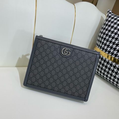 Clutch GUCCI* nam nữ hoạ tiết Logo xám đẹp lịch lãm VIP 1:1