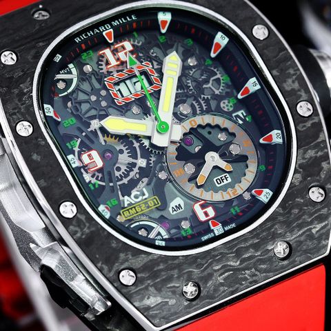 Đồng hồ nam RICHARD* MILLE* thể thao dây cao su lộ cơ đẹp độc SIÊU CẤP