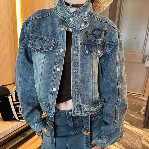 Áo khoác jeans nữ Chrome* Hearts* kiểu đẹp dáng khỏe VIP 1:1