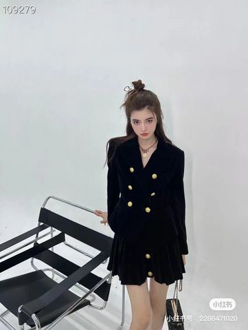 Áo vest nhung BALMAIN* hai hàng khuy vàng đẹp sang VIP 1:1