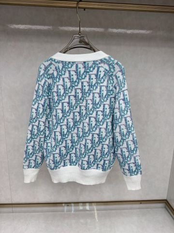 Áo blazer len DIOR* nam nữ hoạ tiết oblique xanh đẹp cao cấp