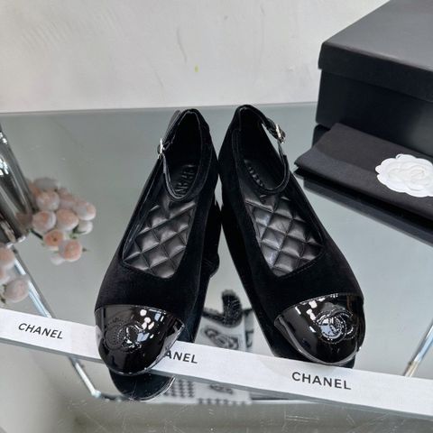 Giày bệt chanel* nhung mũi da bóng đẹp sang VIP 1:1