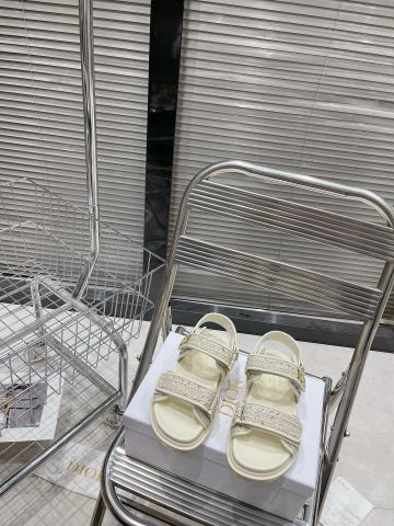 Sandal cói Di*or* thể thao hai quai lót da bò dẹp VIP 1:1