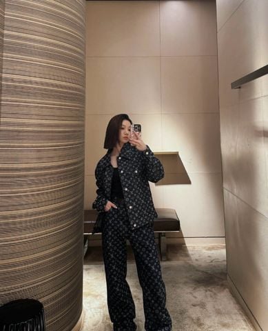 Áo jeans nam L*V hoạ tiết Monogram cao cấp