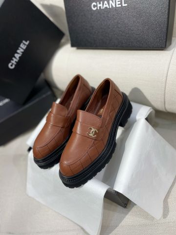 Giày nữ Loafer chanel* đế cao 5cm da bê dáng đẹp sang VIP 1:1