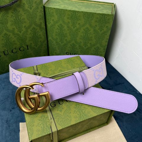 Belt nam nữ GUCCI* bản 3,8cm hoạ tiết logo lót da bê cao cấp