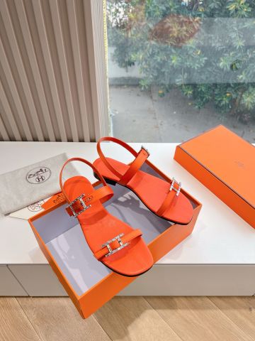 Sandal nữ Hermes* la mã kiểu đẹp quai da bò khoá bạc bản to mẫu mới đẹp VIP 1:1