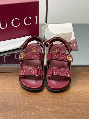 Sandal nữ GUCCI* hai quai thể thao hoạ tiết logo canvas đẹp VIP 1:1