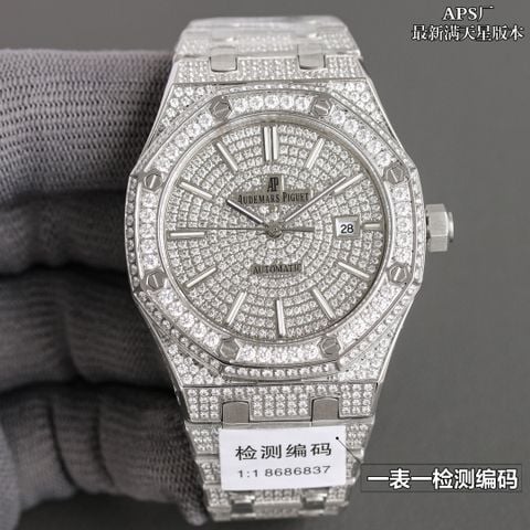 Đồng hồ nam Audemars* Piguet* máy cơ dây kim loại nạm kim VIP 1:1