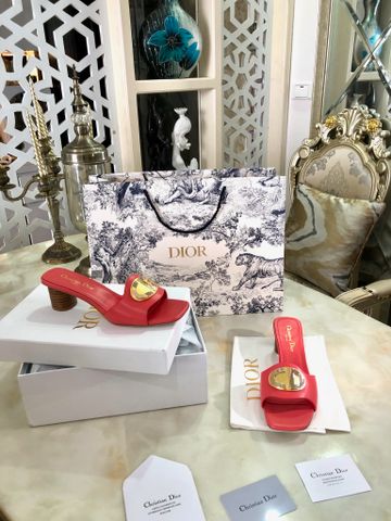 Dép nữ Dior* gót vuông cao 5cm đẹp VIP 1:1