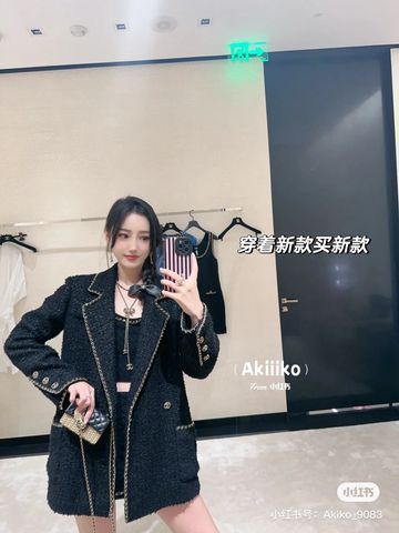 Áo vest tweed chanel* viền xích vàng đẹp sang VIP 1:1