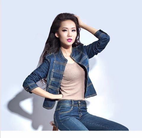 Áo khoác jeans nữ kiểu độc đẹp sang