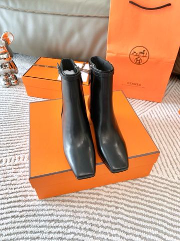 Boot Hermes* cổ lỡ dáng đẹp sang gót vuông cao 6cm dễ đi VIP 1:1