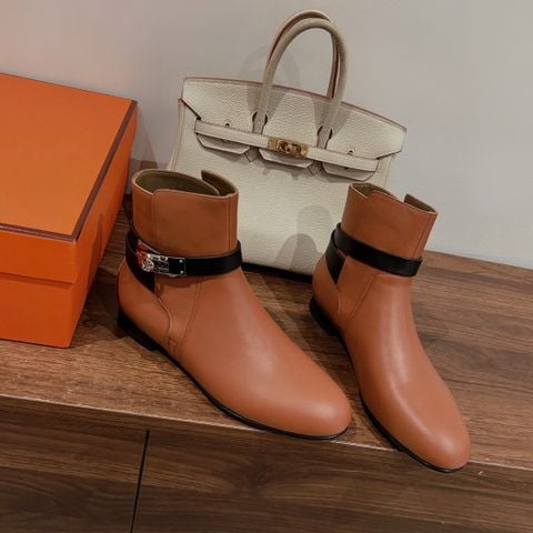 Boot Hermes* cổ thấp da bò kiểu đẹp VIP 1:1