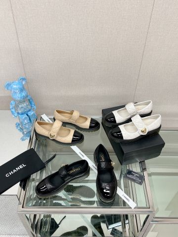 Giày nữ chanel* quai ngang đế cao 5cm da bê đẹp VIP 1:1