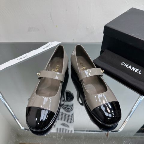 Giày nữ chanel* da bóng đai ngang đế cao 3cm đẹp sang VIP 1:1