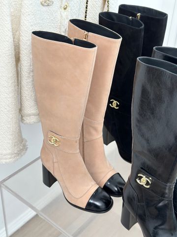 Boot chanel* cổ cao gần gối gót cao 9cm dáng đẹp sang VIP 1:1