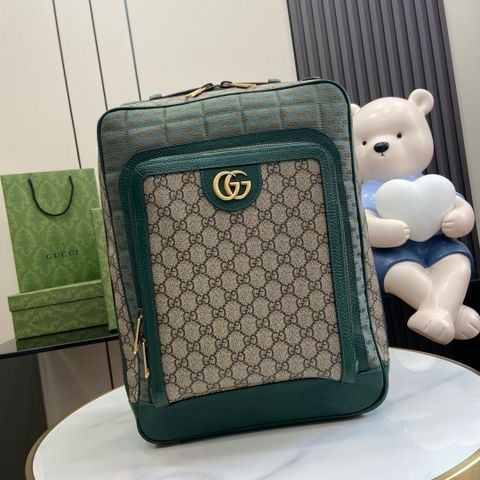 Ba lô GUCCI* nam nữ sz vừa canvas hoạ tiết Logo phối xanh lá màu cực đẹp độc VIP 1:1