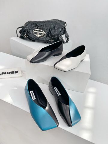 Giày bệt JIL SANDER* da bò lỳ mix 2 màu đẹp VIP 1:1