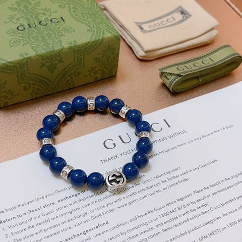 Vòng ngọc GUCCI* nam nữ đá xanh hoàng gia charm bạc đẹp VIP 1:1