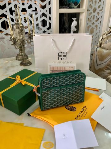 Clutch GOYARD* nam nữ hoạ tiết Logo màu xanh lá cực đẹp