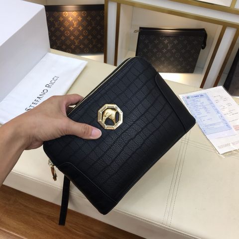 Clutch Stefano* Ricci* da bò vân cá sấu mềm đẹp cao cấp