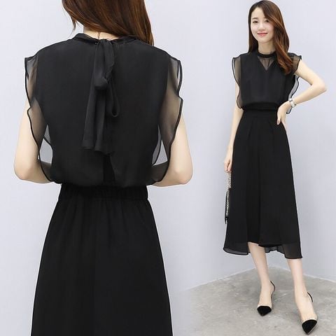 Bộ nữ giả váy voan hoa phối áo thun  Bỏ Sỉ Quần Áo