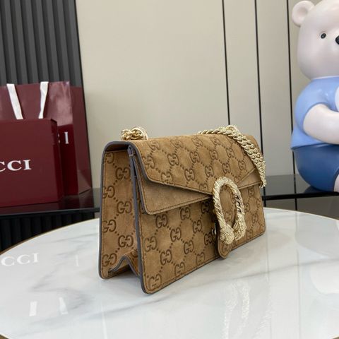 Túi xách nữ GUCCI* 27cm da lộn dập logo màu nâu cực sang Tây VIP 1:1.