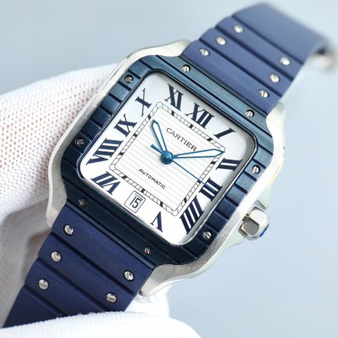 Đồng hồ nam nữ cartier* mặt vuông dây cao su VIP 1:1