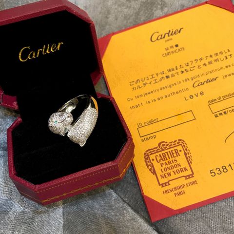 Nhẫn cartier báo to bản bạc ý 925