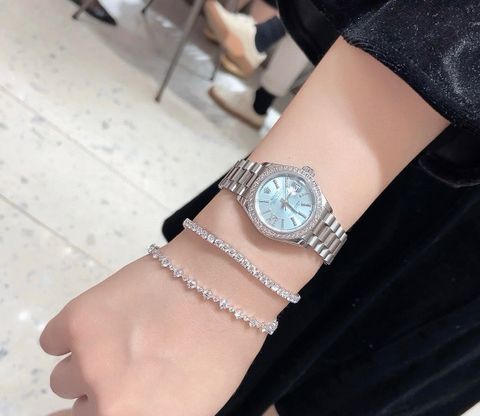 Đồng hồ nữ rolex* dây kim loại case 31mm mặt xanh có cả hàng super và hàng VIP 1:1