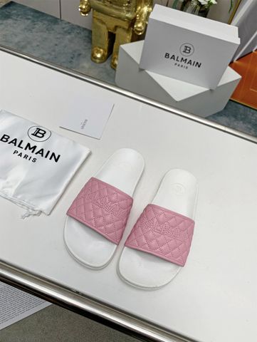 Dép nữ BALMAIN* quai da bò trần vân đẹp