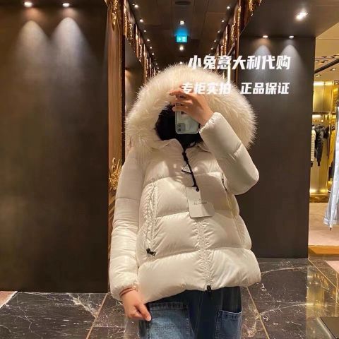 Áo phao nữ moncler* mũ viền lông đẹp VIP 1:1