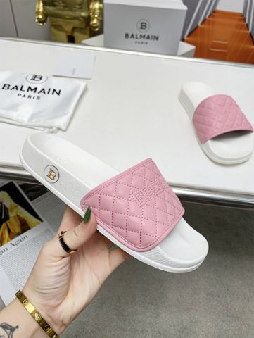 Dép nữ BALMAIN* quai da bò trần vân đẹp