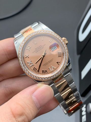 Đồng hồ nam nữ rolex* case 36mm mặt hồng đẹp VIP 1:1
