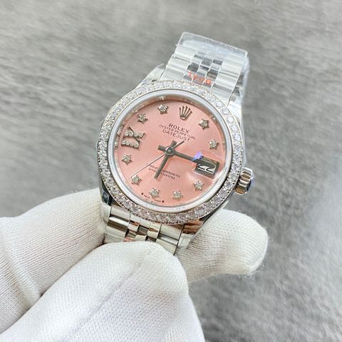 Đồng hồ nữ rolex* Datejust dây kim loại case 28mm mặt hồng đẹp sang VIP 1:1