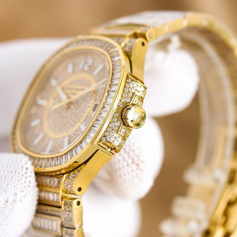 Đồng hồ nữ Patek* Philippe* dây kim loại nạm full kim cương case 35.2mm cực đẹp sang VIP 1:1